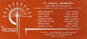 92nd Street Y Kaufmann Art Gallery Vectors 7th Annual Exhibition postcard, 1963 92nd Street Y Kaufmann Art Gallery Vectors 7th Annual Exhibition postcard, 1963