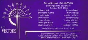 New York University Contemporary Arts Gallery Vectors 8th Annual Exhibition postcard, 1964 New York University Contemporary Arts Gallery Vectors 8th Annual Exhibition postcard, 1964