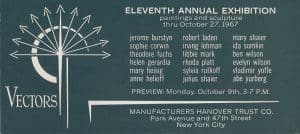 Manufacturers Hanover Trust Vectors Eleventh Annual Exhibition postcard, 1967 Manufacturers Hanover Trust Vectors Eleventh Annual Exhibition postcard, 1967