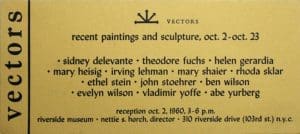 Fig. 9. Riverside Museum Vectors Recent Painting and Sculpture postcard, 1960